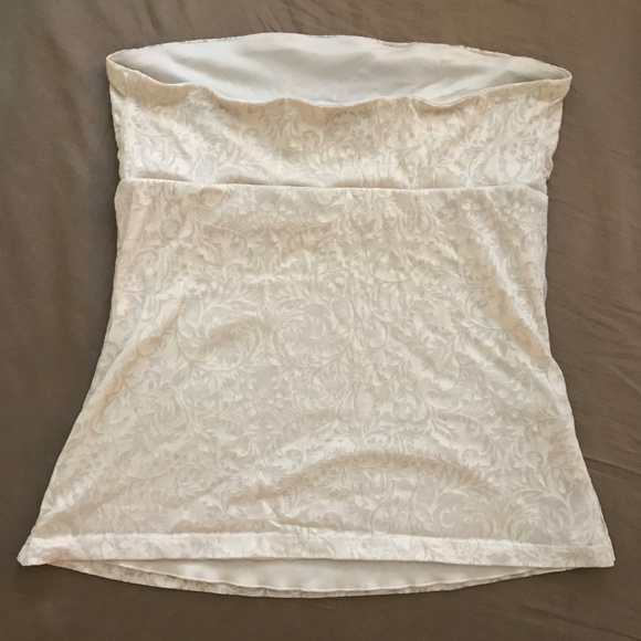 Express cream print tube top - Picture 3 of 4